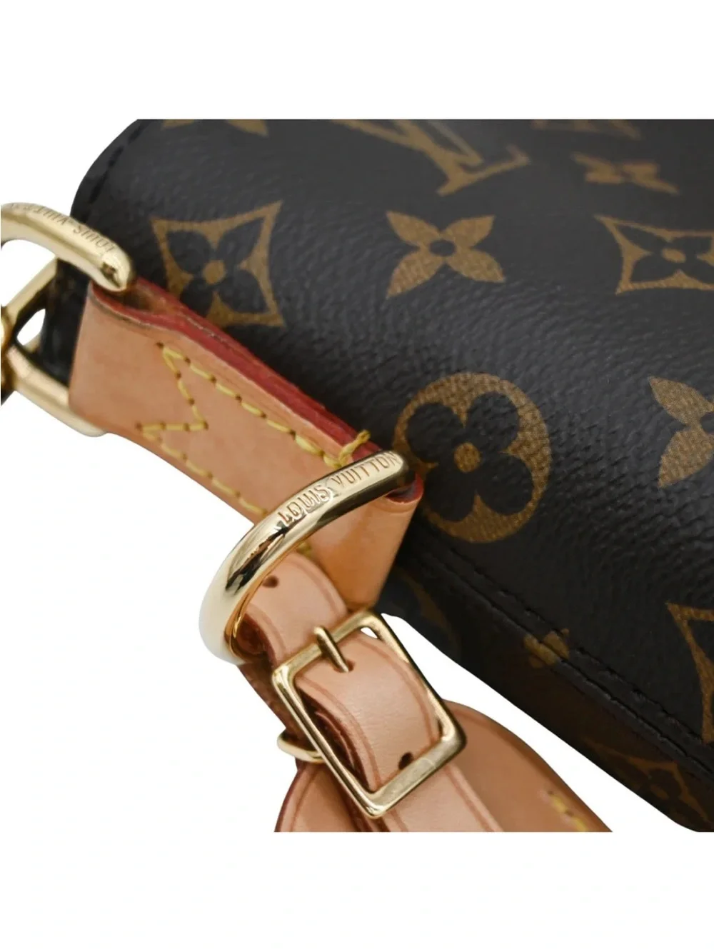 Louis Vuitton Monogram Melie Hobo Bucket Shoulder Bag with Natural Vachetta Trim